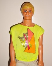 Barbie Vêtement Vintage Ken tee-shirt jaune fluo 
