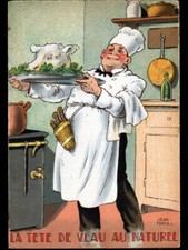 RECETTE TETE de VEAU / CHEF CUISINIER illustré JEAN PARIS / BARRE-DAYEZ 1418.H