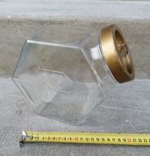 AR3 - Ancien bocal à bonbons BORGONOVO en Verre hexagonal 