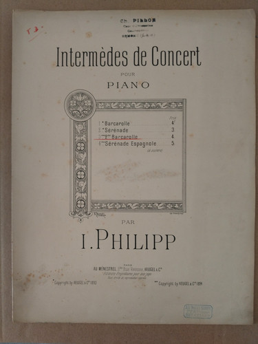 Partition ancienne pour - , piano