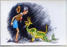 CARTE POSTALE SCOUTE - Rencontre avec le Dahu - Sven - Scouts