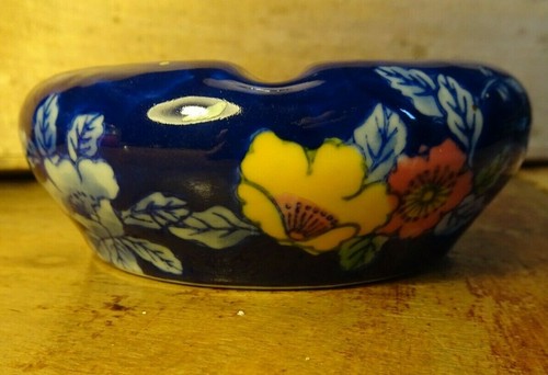 Cendrier céramique bleu - bleu, motif