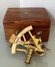 Stanley London Nautical Brass Marine 5" Sextant avec boîte en bois Marine...