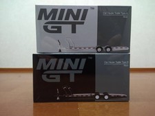 MINIGT 1/64 Car Hauler Trailer Type A Silver & Car Hauler Trailer Type B Noir
