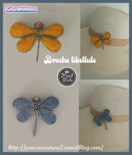 Broche feutrée libellule