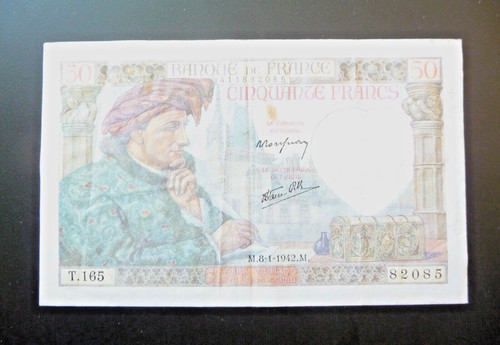 Billet francs jacques - de,