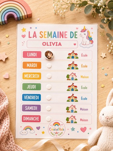 Semainier enfant personnalisé - enfant,