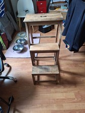 Ancien escabeau  En Bois 3 Marches