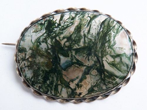 Broche bijou ancien argent - en,