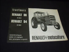 BROCHURE TECHNIQUE 16 PAGES D EPOQUE TRACTEUR RENAULT 94 ET 96