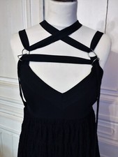 CERRUTI ROBE COUTURE DRESS SOIE MULTI LACAGE  VOILE GAUFRE TS T 36