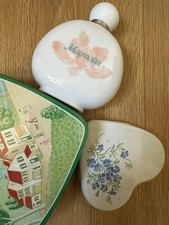 Lot 2 Boîtes métal Yves Rocher et flacon vide Savon Parfum