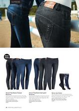 HORZE FRIDA DENIM WOMENS SELF PATCH BREECHES Black