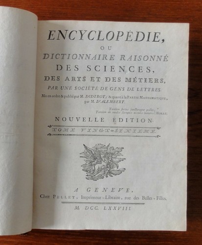 Encyclopédie diderot - encyclopédie,