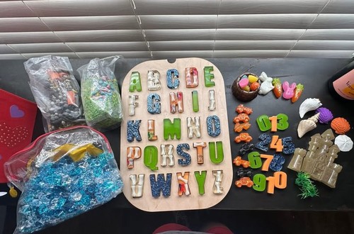 Custom resin alphabet - alphabet, sensory