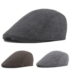 Chapeau vintage homme en tweed casquette plate boulanger garçon hareng sonnette