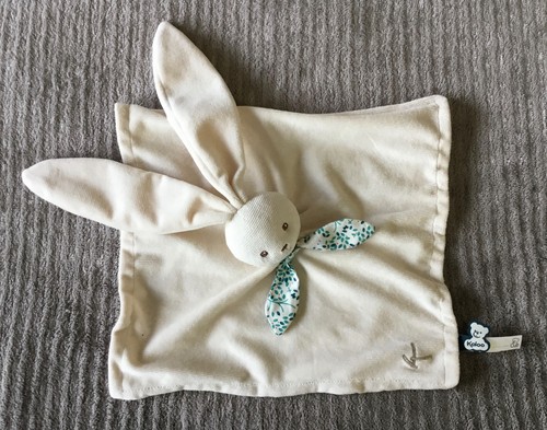 Doudou lapin blanc crème - lapin,