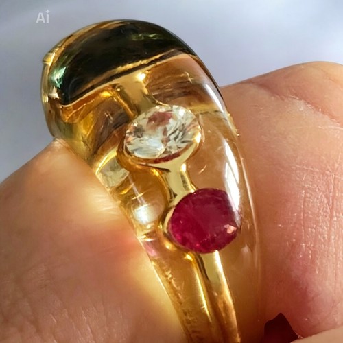 Bague carats avec plexi - bague, or