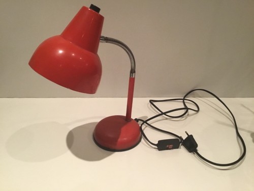 Lampe vintage métal rouge - vintage,