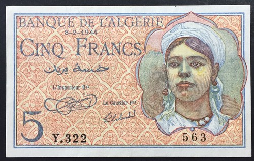 Billet algérie francs 8 - 5,