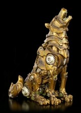 Steampunk Figurine - Loup Hurlant - Fantasie Gothique Décorative Statuette