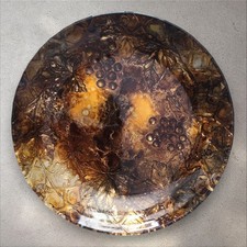 LAQUE LINE - CREATION UNIQUE - ASSIETTE VERRE ET DECOR DE RAISINS