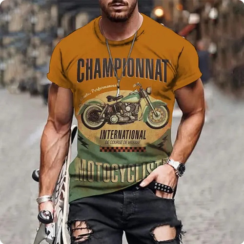 Tee shirt moto - shirt, route
