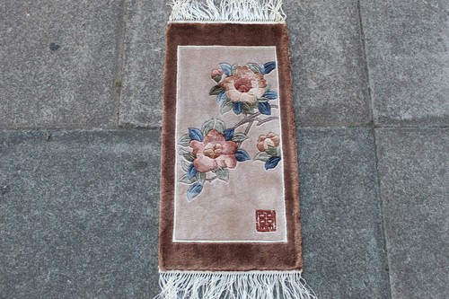 Vintage soie tapis main - vintage,