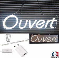 Panneau enseigne lumineuse Neon led  verre acrylique à suspendre Ouvert simple B