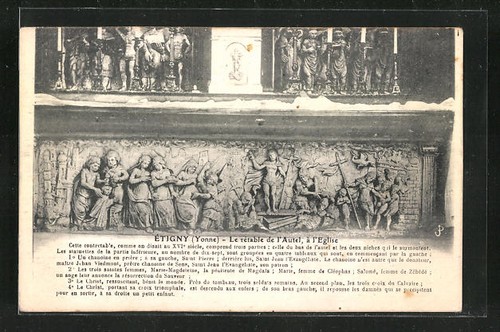 Cpa etigny retable de - retable,