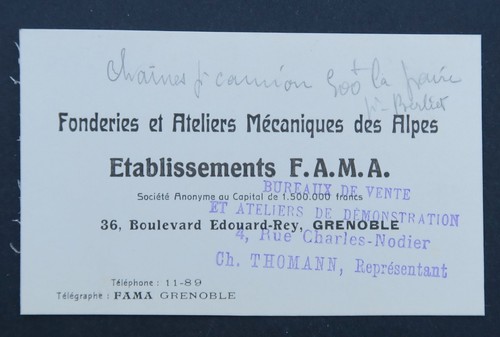 Carte visite fama grenoble - carte, de