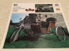 Carte moto Rex 750 side articulé Mills Fulford 1903  collection Atlas motorbike 