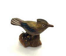 sculpture oiseau en bois sur