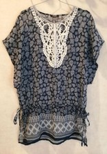 Tunique longue bleue soyeuse non doublée T36 Mim (2211096) 