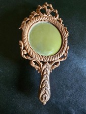Miroir A Main En Bois Sculpté
