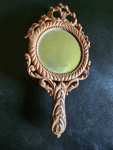 Miroir main bois - miroir, en
