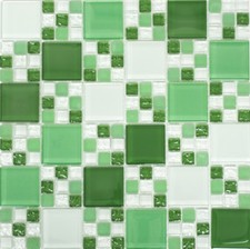 Mosaïque Vert Mélange Mat Wc
