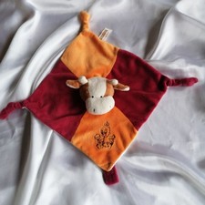 Doudou vache orange, grenat