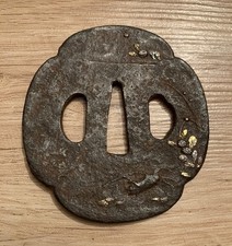 TSUBA JAPONAIS  ÉPOQUE EDO XIXème - insecte et fleurs