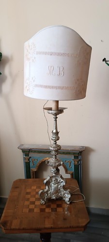 Chandelier métal argenté - chandelier, en