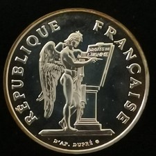 100 FRANCS 1989 FDC ARGENT 900‰ DROITS DE L'HOMME ISSUE DU COFFRET / UNC FRANCE