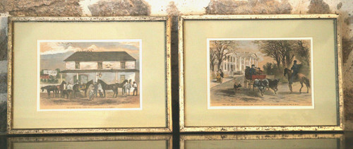 Xixe 1869 paire - gravure, maison