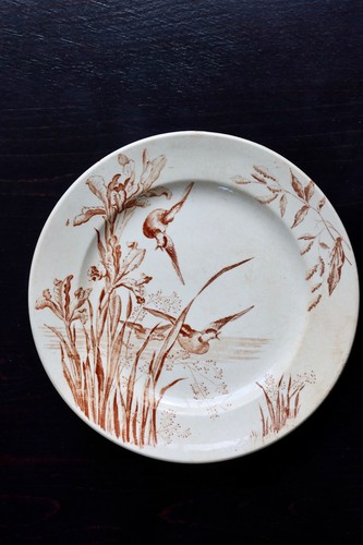 Assiette plate ancienne terre