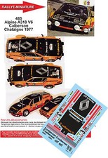 DECALS 1/24 REF 485 ALPINE RENAULT A310 FREQUELIN RALLYE CHATAIGNE 1977 RALLY