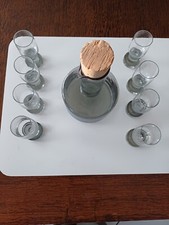 Service à digestif en verre fumé - Vintage