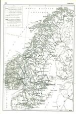 Document ancien carte de Norvège issu du livre de 1953
