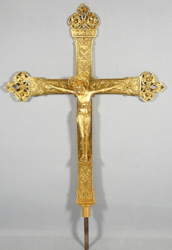 Croix procession bronze - de, en
