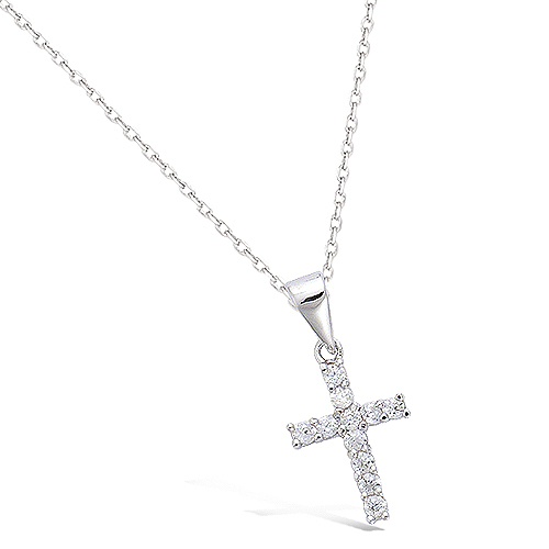 Collier croix sertie - collier,
