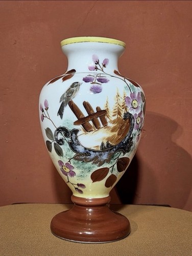 Vase opaline peint - à, main