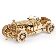 Robotime Grand Prix Car 3D Puzzle en bois modèle kit échelle 1/16, à partir de 7